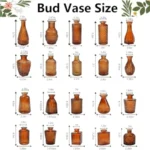 Amber Glass Bud Vases Set of 20Small Flower Vases for Wedding Centerpieces Mini Bud Vases in Bulk Amber Glass Vase for Table De - Image 2