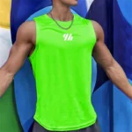 2025 newest Summer Gym Vest High Quality mesh Shirt Sleeveless T-shirts Men Tank Tops running Fitness Sports Vest men Clothing - Image 8