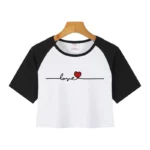 Casual Crop Tops 2000s Y2k Print Women Tee Shirt Harajuku
