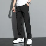 Summer ice silk long pants for men thin loose straight leg trousers quick drying sports and casual pants men’s long pants