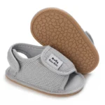 Summer Rubber Base Anti Slip Baby Sandales Shoes Toddler Girl Boy Canvas Sandals Non-Slip First Walker Crib Shoes For 0-18