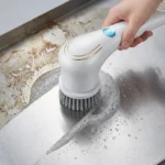 Electric Grease Scrubber, Rechargeable Powerful Cleaning Brush, Handheld Cordless Cleaner for Kitchen, Sink, Tile, 25×11