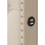 Queen Size Upholstered Platform Bed with Twin Size Trundle and 2 Sets of USB Ports on Each Side,Linen Fabric Bed Frame with Butt - Image 5