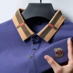 Luxury brand logo short sleeved polo shirt for men's summer new high-end silk cotton breathable casual fashion T-shirt clothing - Image 3