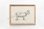 Antique Farm Animals Duck Sheep Rooster and Hen Cow Boho Poster Canvas Painting Wall Art Pictures Home Farmhouse Decor - Image 10