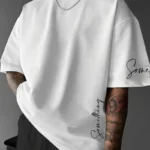The 2025 summer new men's T-shirt features a casual fashionable comfortable soft and breathable 3D striped pattern print