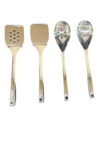 4 Piece Stainless Steel Kitchen Utensil Set Silver Solid Spot Turner and Spoon Cooking Tools for Home Use Non Stick Cookware - Image 5