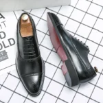 Oxfords Men Shoes Red Sole Fashion Business Casual Party Banquet Daily Retro Carved Lace-up Brogue Dress Shoes - Image 8