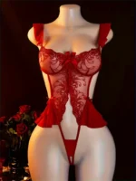 Plus Size S M L XL 2XL 3XL Sexy Lingerie Women Adult Teddy Babydolls Sex Clothes Bodysuit Exotic Pajamas Straps Deep V Open Bra - Image 4