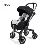 Multi-functional baby stroller, Foldable newborn stroller, Outdoor handcart, Adjustable backrest, Bidirectional push high view