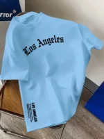 Men's Summer 100% Cotton Fashion Los Angeles Letter Printed - Image 5