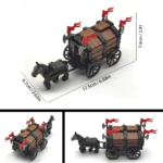 Creative Moc Medieval Military Carriage Model Western Carriage Transport Horse Building Blocks DIY Assembly Toy Birthday Gift