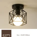 Retro E27 Ceiling Lights for Balcony Corridor Indoor Interior Black Ceiling Lamps Decor Metal for Bedroom Aisle Porch AC110-220V - Image 13