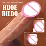 2 in1 Super Realistic Dildo Penis Sliding Foreskin+Ejaculating - Image 2