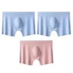 3Pcs/Lot Men's Summer Ultra-thin Boxers Briefs Ice Silk Seamless Underwear Sexy Lingerie Underpants Shorts Breathable Panties - Image 11