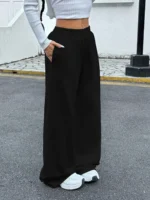 Women’s Drawstring Jogging Pants, Casual and Comfortable with Pockets, Mid Waist Sports Pants, Suitable for All Seasons