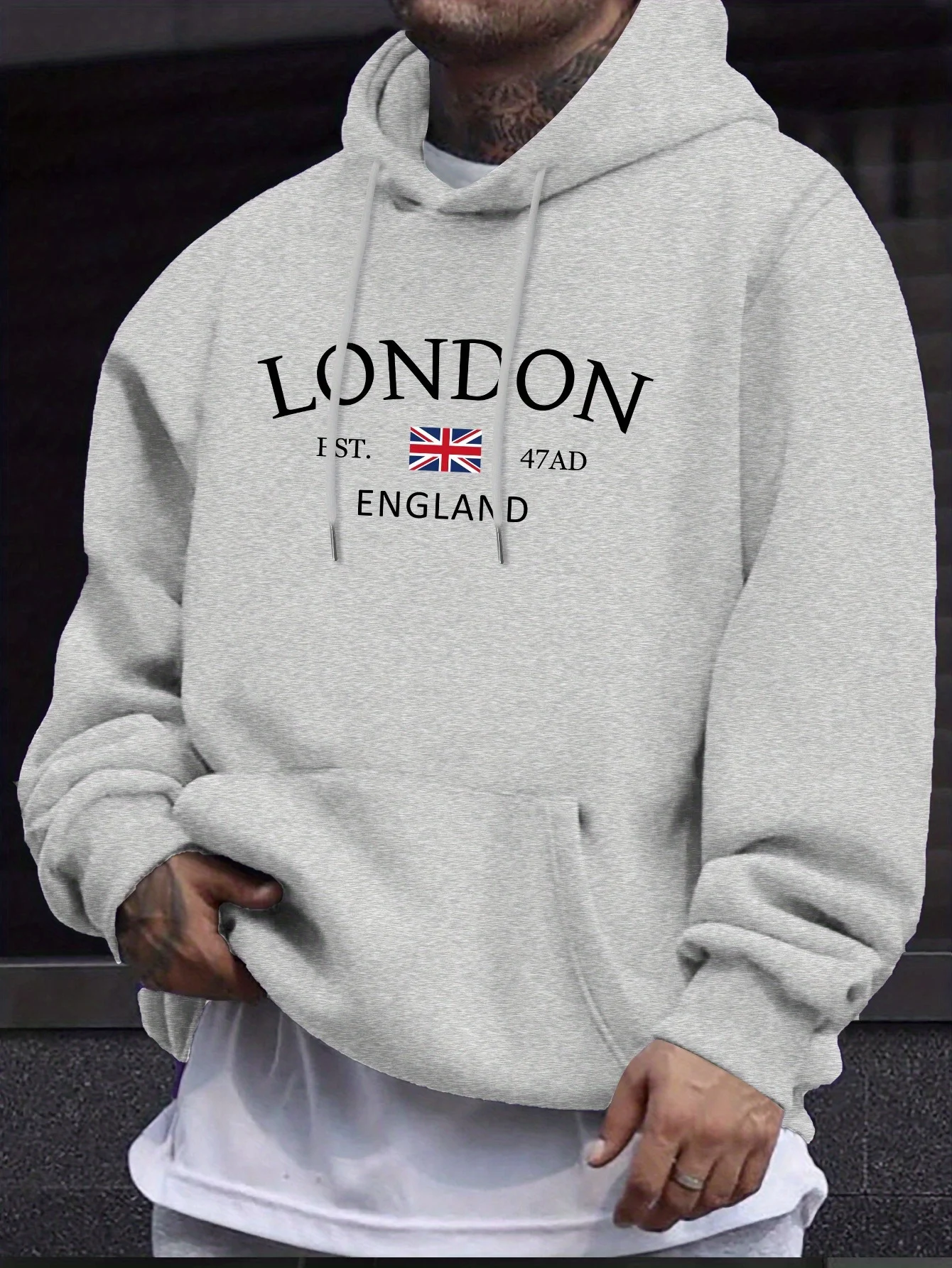 S6ffd634d8990440e8b1bcdc3176976a1N.webp London Fashion Print Hoodies For Men Casual Autumn Winter casual sweatshirt Kangaroo pocket Long sleeve Autumn/Winter simple