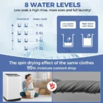 Portable Washing Machine 20Lbs Capacity Full-Automatic Portable Washer Machine 2.8Cu.ft Washer and Dryer Combo with 10 Programs - Image 4