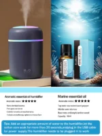 300ml Aromatherapy Diffuser Humidifier Air Purifier Car Home Use Seven-color Light Aromatherapy Essential Oil - Image 20