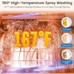 Blitzhome 5.2L Dishwasher with 9 Programs High-Temperature Spray Washing Countertop Table Smart Countertop Dish Washers Machine