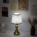 1 PC Sunflower Fabric Metal Base Desk Lamp with USB Three-color Light - Suitable for Bedroom, Study, and Living Room Decoration - Image 3