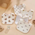 7pcs Cotton Baby Bibs Waterproof Burp Cloths Newborn Saliva Towel Cartoon Print Babies Accessories Baby Feeding Bib Items - Image 2