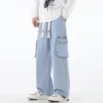 Men Cargo Jeans Baggy American High Street Y2K Multi-pocket