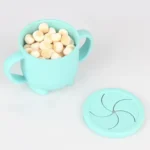 Kids Cup Silicone Food Storage Box Solid Color Baby Sippy Cup Portable Children Snacks Container with Lid Scale BPA Free 200ml - Image 2