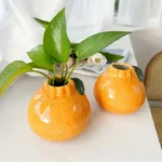 1pc Fashion Orange Design Ceramic Vase, Suitable For Hydroponics - Perfect Choice For Living Room And Office Decoration - Image 5