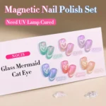 Cat Eye Gel Nail Polish Set - 6 Colors 0.26oz Summer Chameleon Cat Eye Green Purple Mermaid Gel with Magnet Soak - Image 4