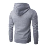 Men's Hoodie Solid Color Basic Hooded Jacket Cardigan Sweatshirt - Image 5
