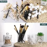 1/2/3 Pack Plastic Cotton Swab Ball Pad Holder, 10 Oz Bathroom Organizer, Qtip Apothecary Jar Clear Container Dispenser - Image 5