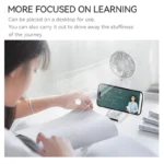 Handheld Mini Fan 1800mAh Foldable Portable Desk Outdoor Neck Hanging 5 Speed USB Rechargeable Fan Phone Stand Display Screen - Image 5
