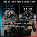 2026 New 1100mah AMOLED Smart Watch Men 170+Sport Fitness LED Flashlight IP69 Waterproof Bluetooth call GPS track Smartwatch iOS - Image 2