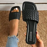 Women's Sandals Summer Luxury Fashion Flat Bottom Slippers Casual Simple Solid Colour - Image 3