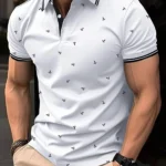 The new men's short-sleeved POLO shirt for summer 2025 is casual fashionable soft and breathable with 3D pattern printing