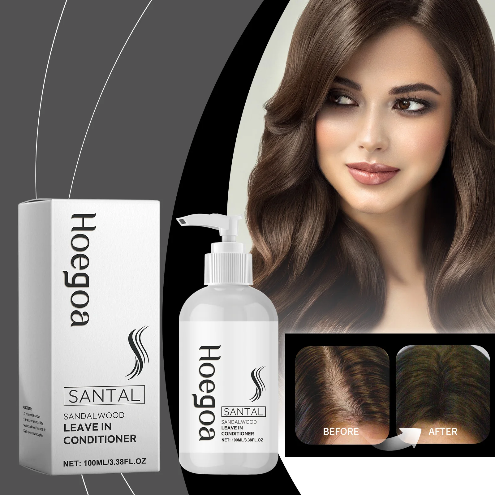 S741dc9dc11204557b33ef2e8d020776dt.webp Santal Leave In Conditioner Repair Organic Protein Cream Hair Mask Nourishing Natural Essences Hair Conditioner For Dry Damaged - Image 1