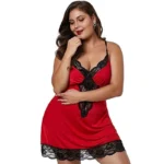 Women Spaghetti Straps Nightgowns Lace Sexy Sleepdress Plus Size Nightdress Satin Lingerie Sets Women’s Pajamas Home Clothes