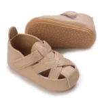 Summer Rubber Base Anti Slip Baby Sandales Shoes Toddler Girl Boy Canvas Sandals Non-Slip First Walker Crib Shoes For 0-18
