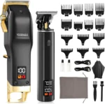 Professional Cordless Hair Clippers for Men, Rechargeable Grooming Kit with Barber Tools, Ideal Gift Set