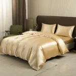 Black Luxury Ice Silk Bedding Set Satin Silky Duvet Cover Set With Pillowcase High-end Home Textiles Solid Color Bed Cover Sets - Image 9