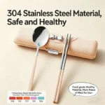 3PCS Portable Cutlery 304 Stainless Steel Spoon Fork Chopsticks Travel Tableware Set with Bow Box Dishwasher Safety for camping - Image 2