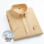 100% Cotton Oxford Men's Shirts Short Sleeve Solid color Soft Regular Fit Formal Dress Shirt Social Blouse Male Clothes M-5XL - Image 12
