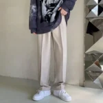 2025 New Men Straight Pants Fashion Korean Loose Suit Trousers Casual Draped Baggy White Wide Pant Male Streetwear - Image 5