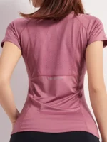 Sports T-shirt women summer breathable sexy beauty back fitness