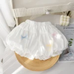 Bear Leader Summer Solid Color Girls Clothes Bow Decorative Shorts Korean Version Casual Folded Children's Clothing 3-7 Years - Image 2