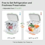 Portable Car Fridge 23 Quart Compressor Cooler 12V/24V DC for Outdoor Camping Travel Home Use -18℃~+15℃ Green - Image 4