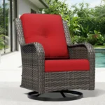 Outdoor Swivel Rocker Patio Chairs, Wicker Patio Furniture with High Back, Deep Seating, Wide Armrest, Thickened, Customized - Image 7
