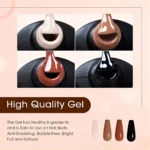 Gel Nail Polish Kit -6 Colors Nude Pink Gel Polish Set Skin Tones Neutral Brown Soak Off Gel Nail Kit Manicure DIY Nail Art - Image 2