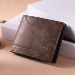 Men Vintage Leather Wallet Bifold Short Wallet RFID Blocking Slim Card Holder ID Window Coin Pocket Vintage Brown Purse - Image 5
